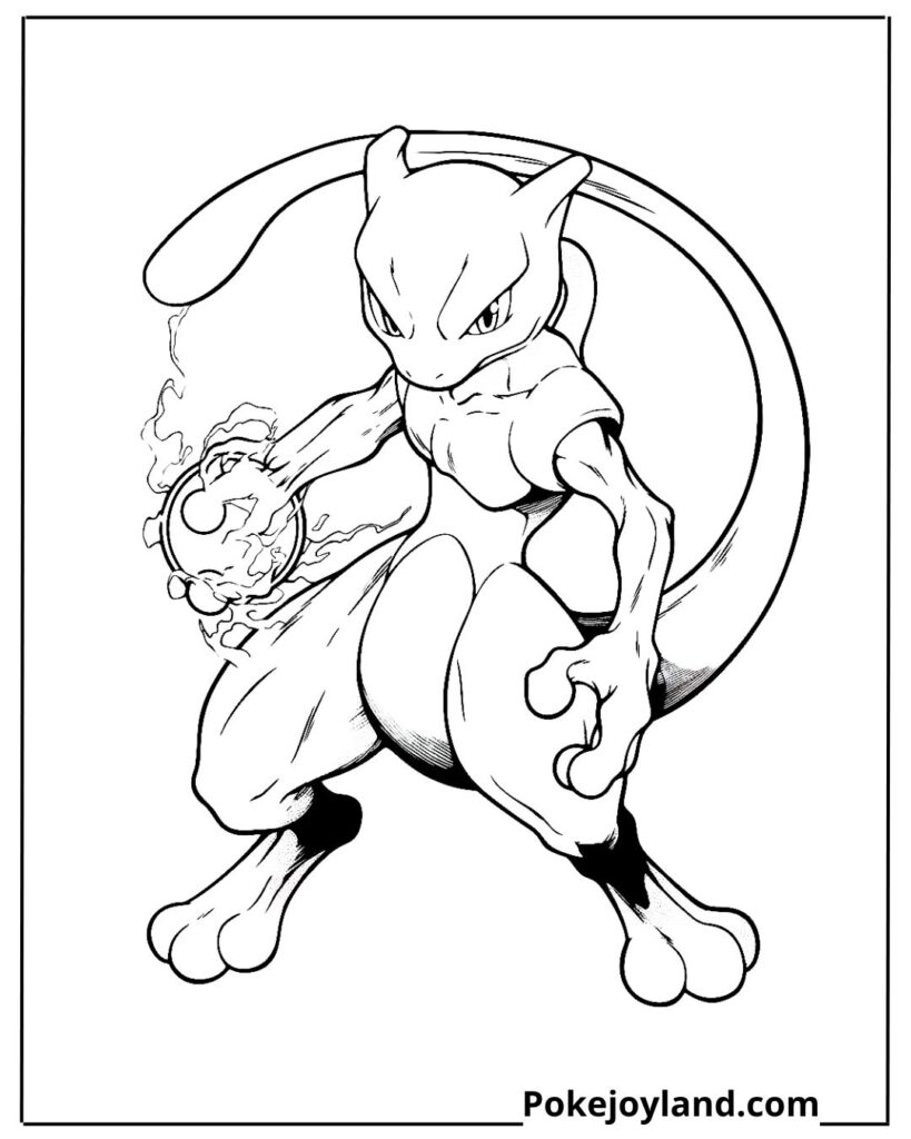 Mewtwo coloring page