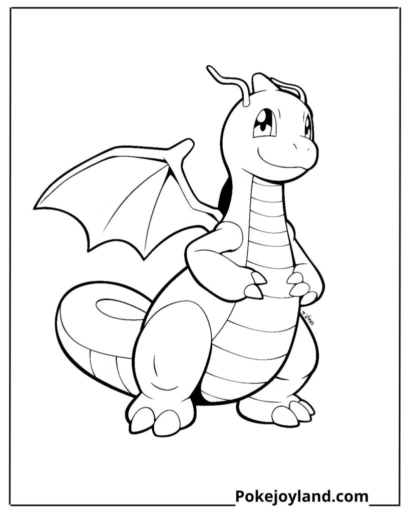 Dragonite coloring page