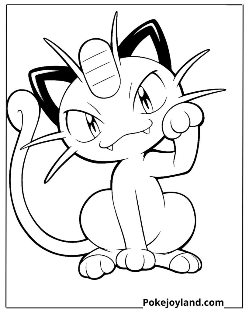 Meowth coloring page