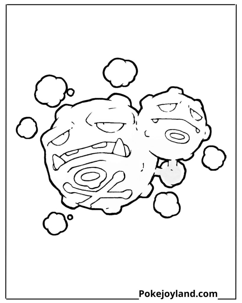 Weezing coloring page