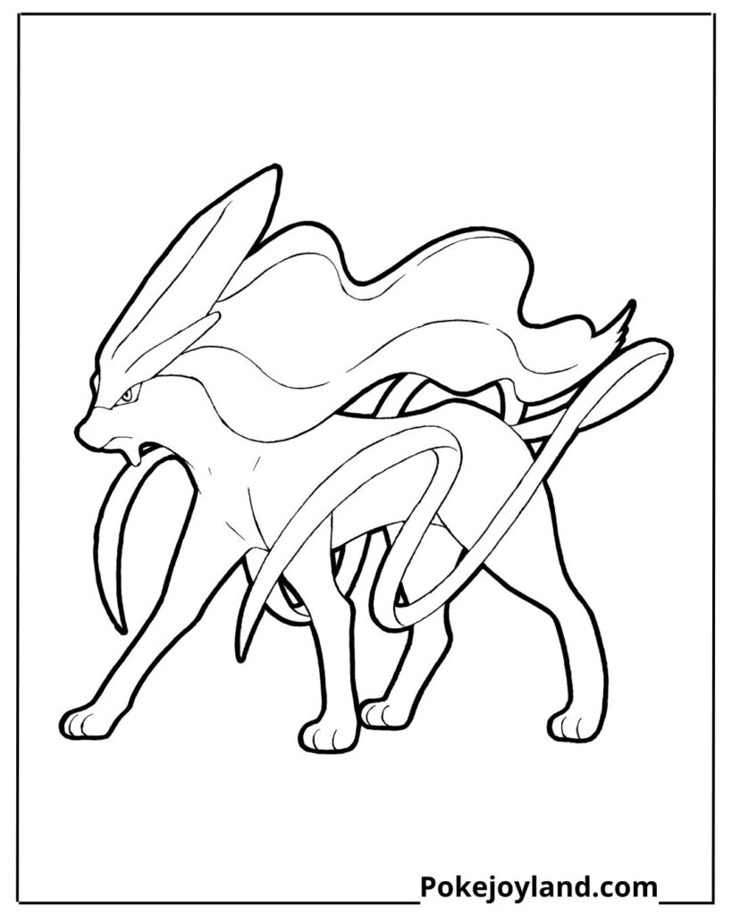 Suicune coloring page