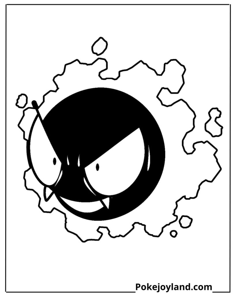 Gastly coloring page