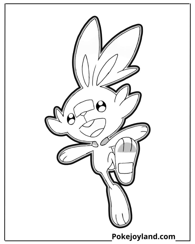 Scorbunny coloring page