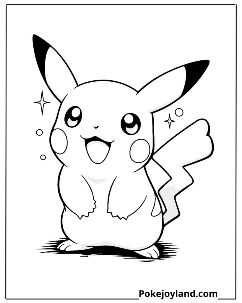 Female pikachu coloring page