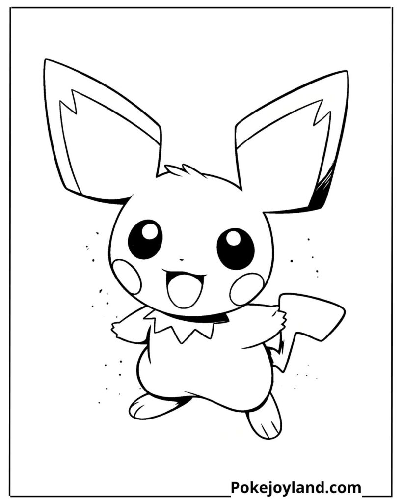 Baby pikachu coloring page