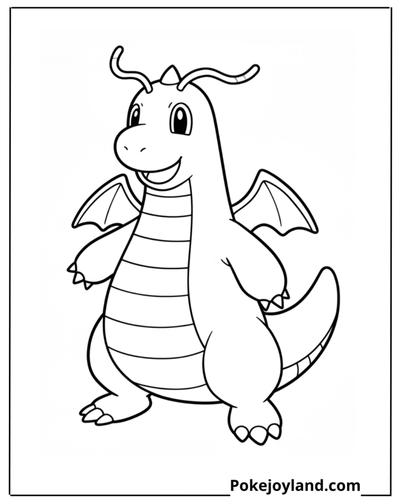Dragonite coloring page