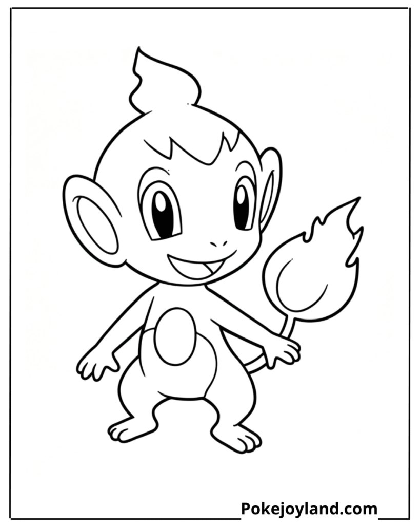 Chimchar coloring page