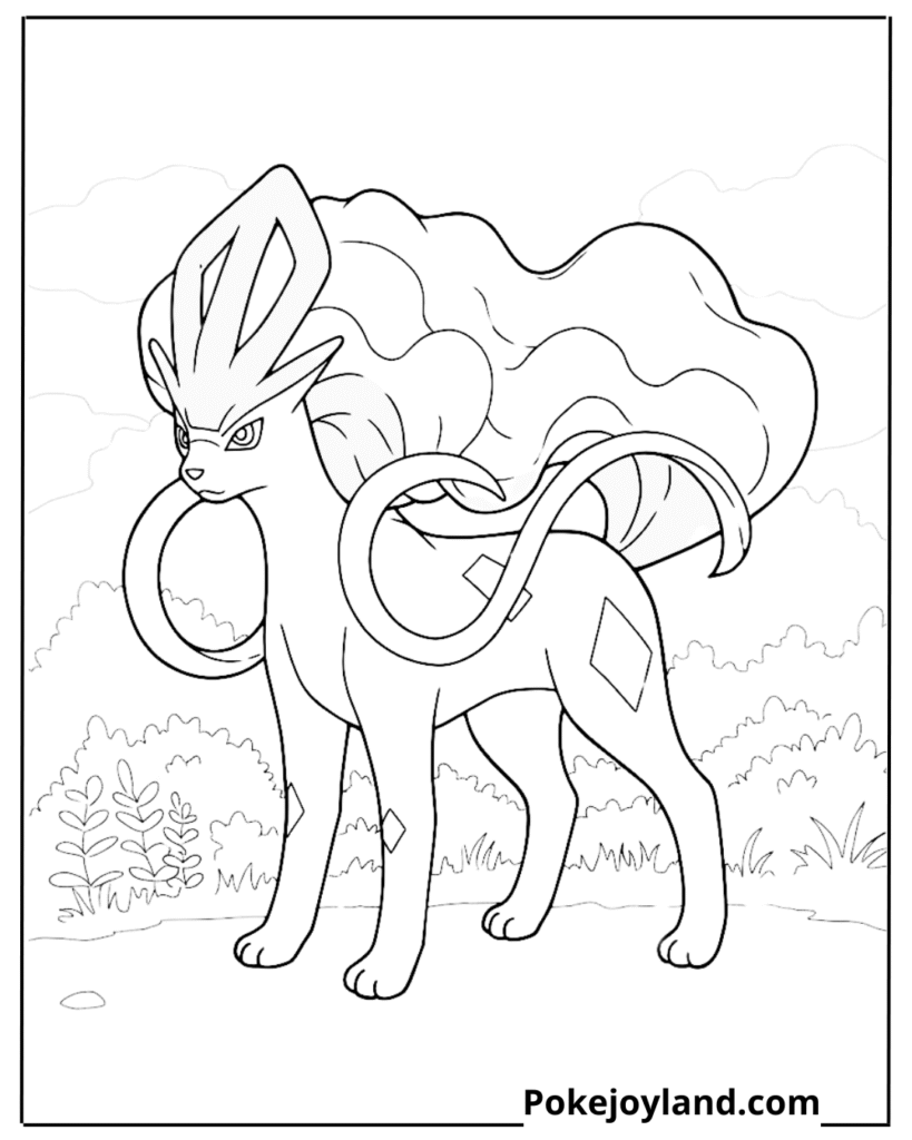 Suicune coloring page