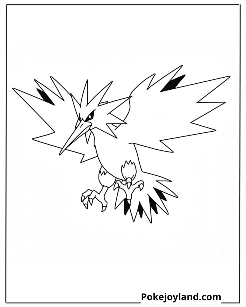 Zapdos coloring page