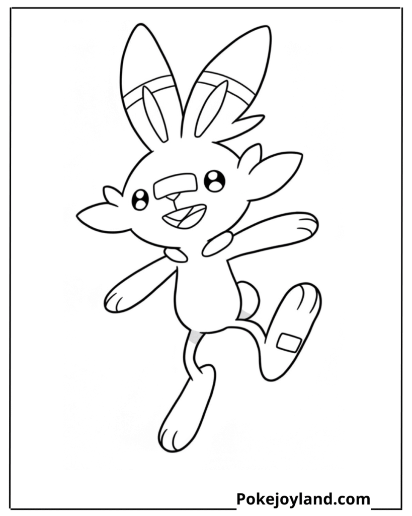 Scorbunny coloring page