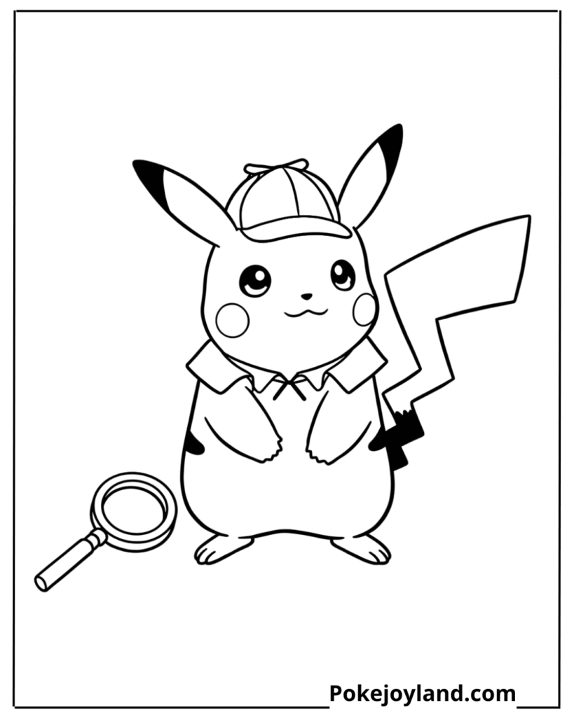 Detective Pikachu Coloring Page