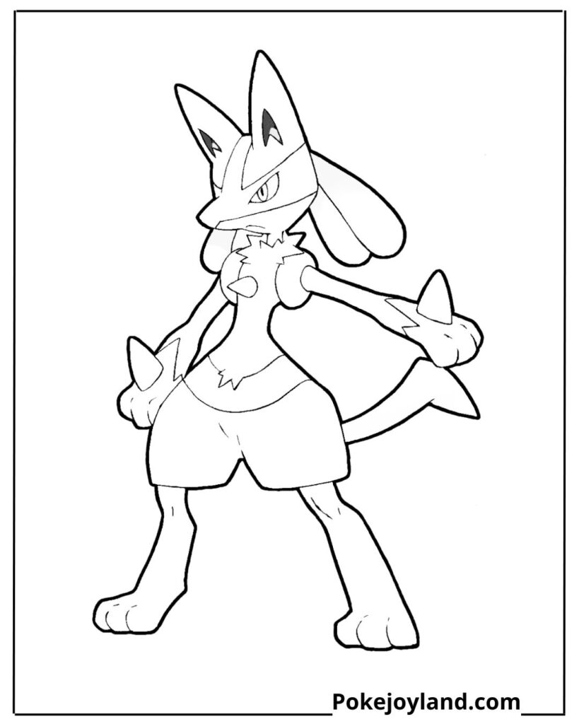 Pokemon Lucario Coloring Page