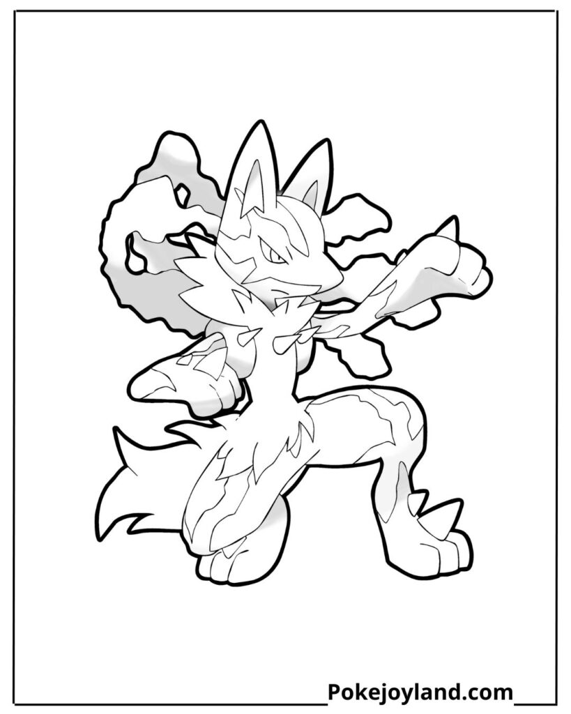 Mega lucario coloring page
