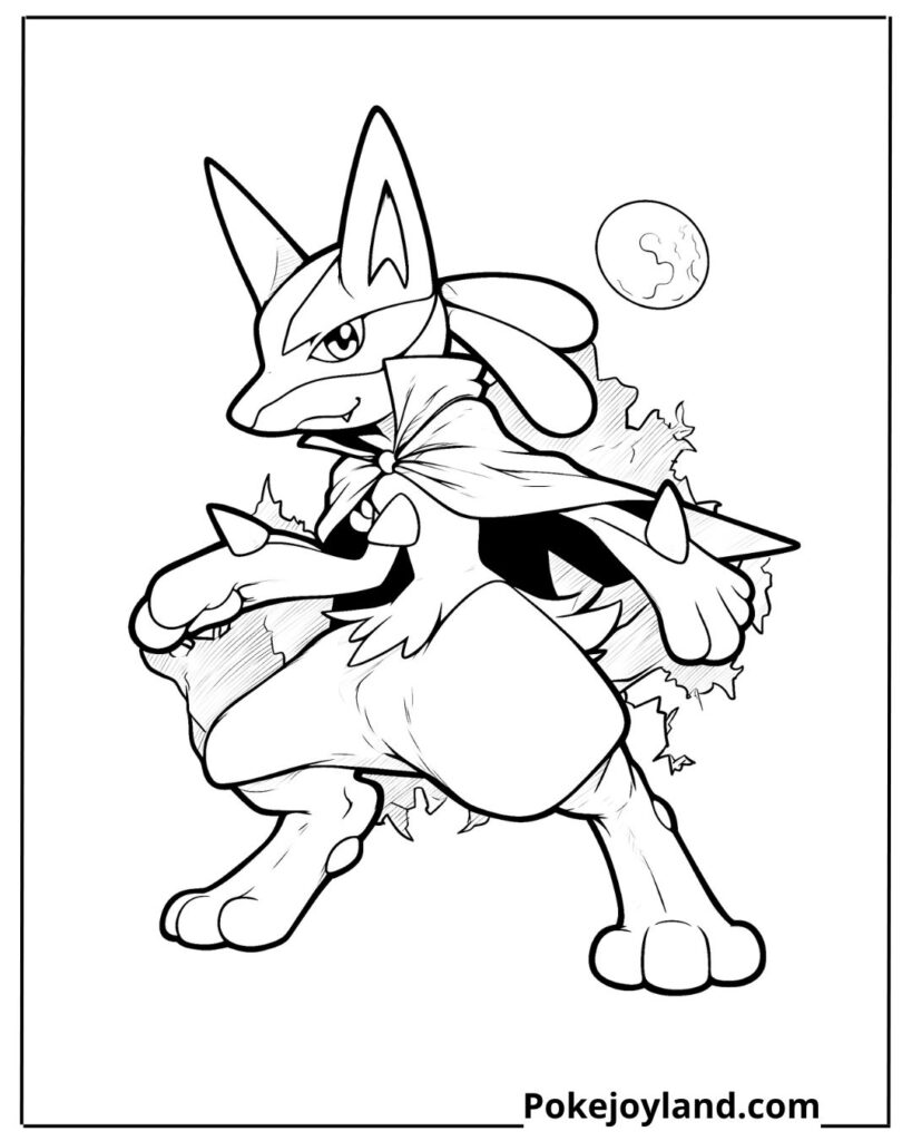 Halloween lucario coloring page