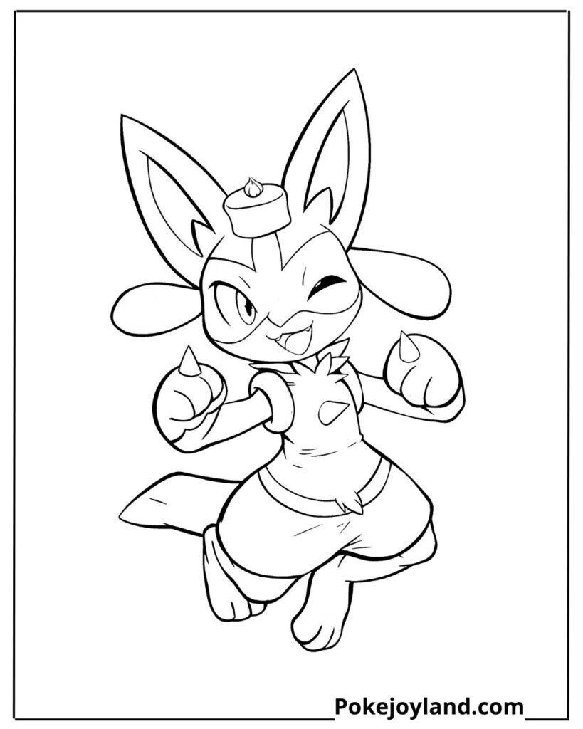 Funny lucario coloring page