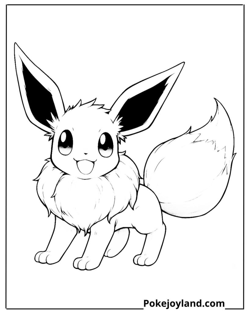 Cute eevee coloring page