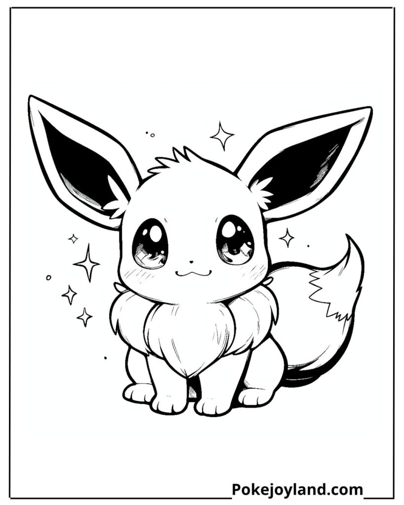 Chibi eevee coloring page