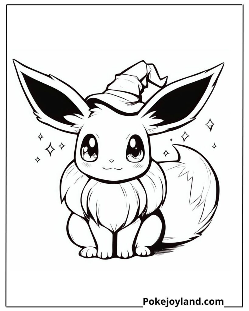 Halloween eevee coloring page
