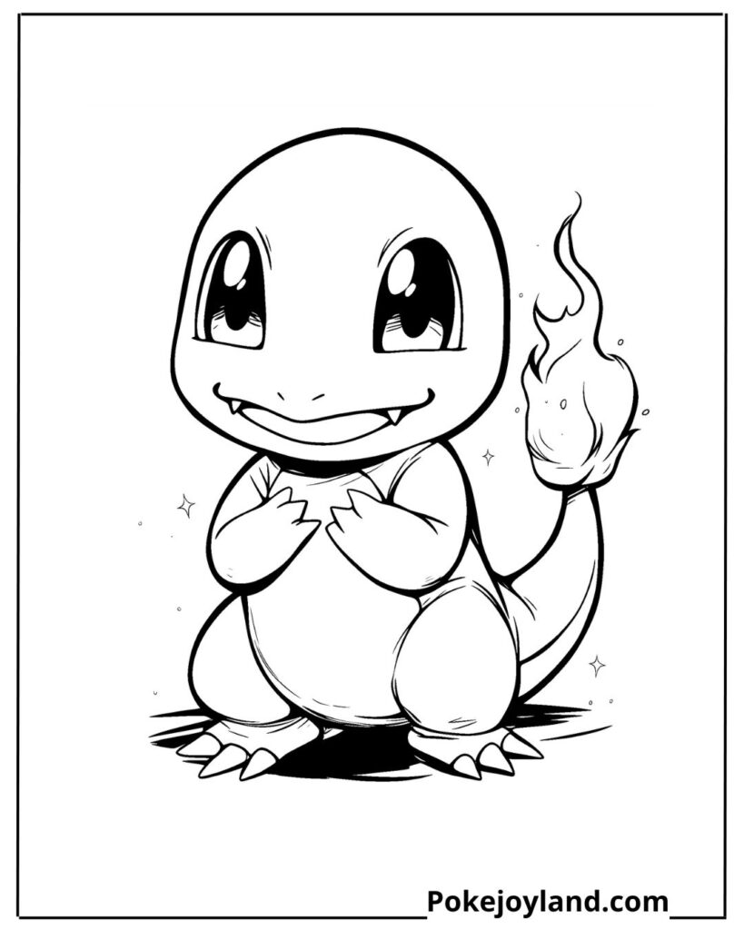 Cute charmander coloring page