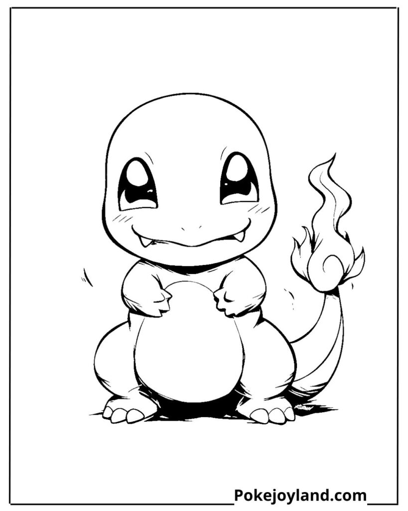 Baby charmander coloring page