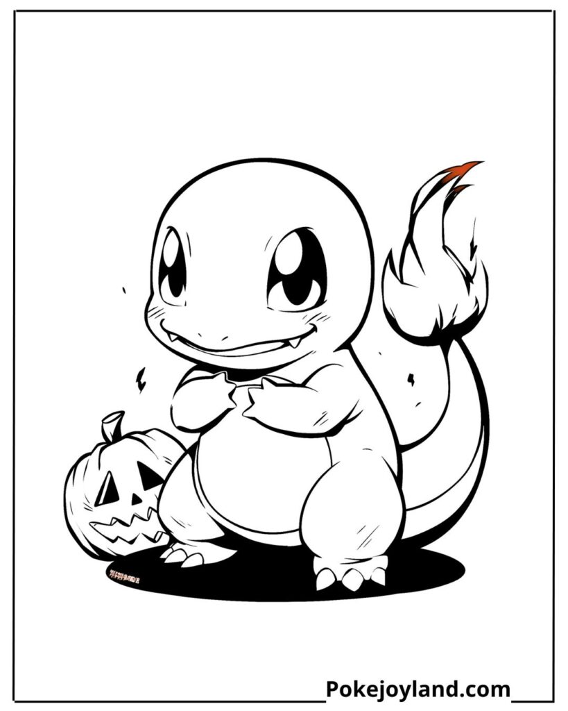 Halloween charmander coloring page
