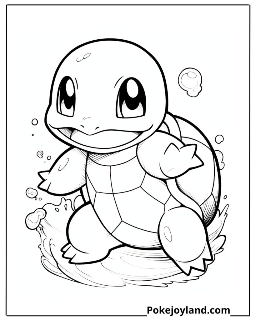 Cute squirtle coloring page