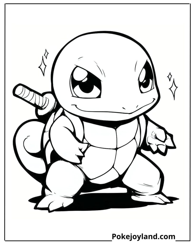 Ninja squirtle coloring page