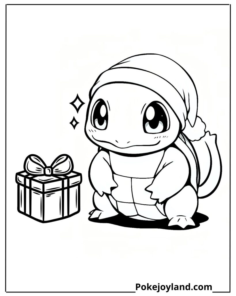 Christmas squirtle coloring page
