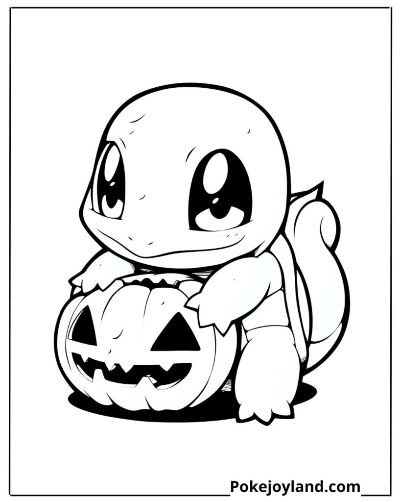 Halloween Squirtle Coloring Page