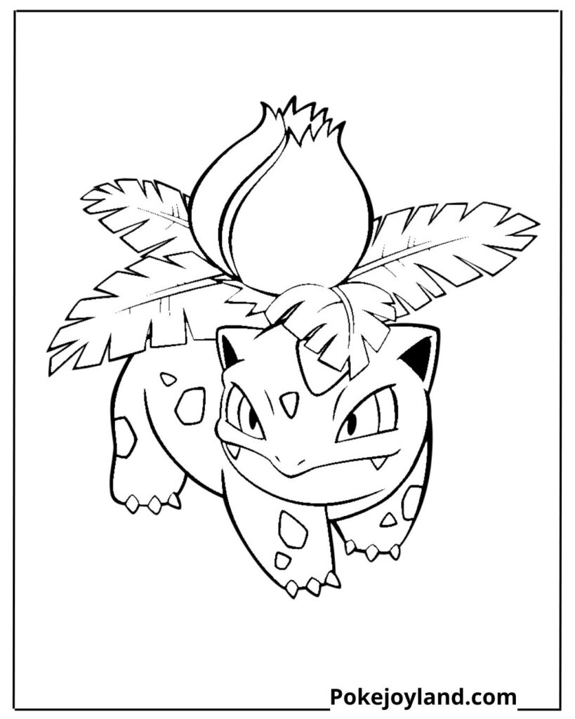 Ivysaur bulbasaur evolution coloring page
