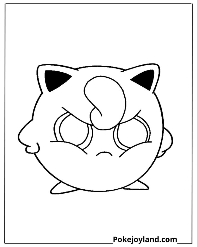 Angry Jigglypuff coloring page