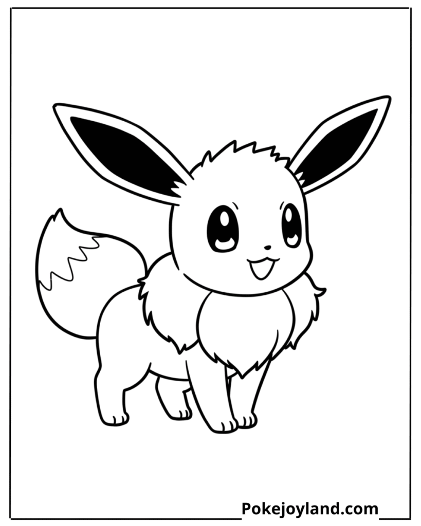 Cute Eevee Coloring Page