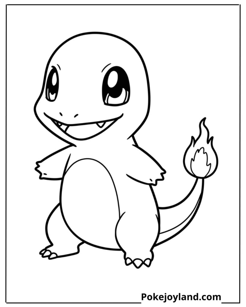 Baby charmander coloring page