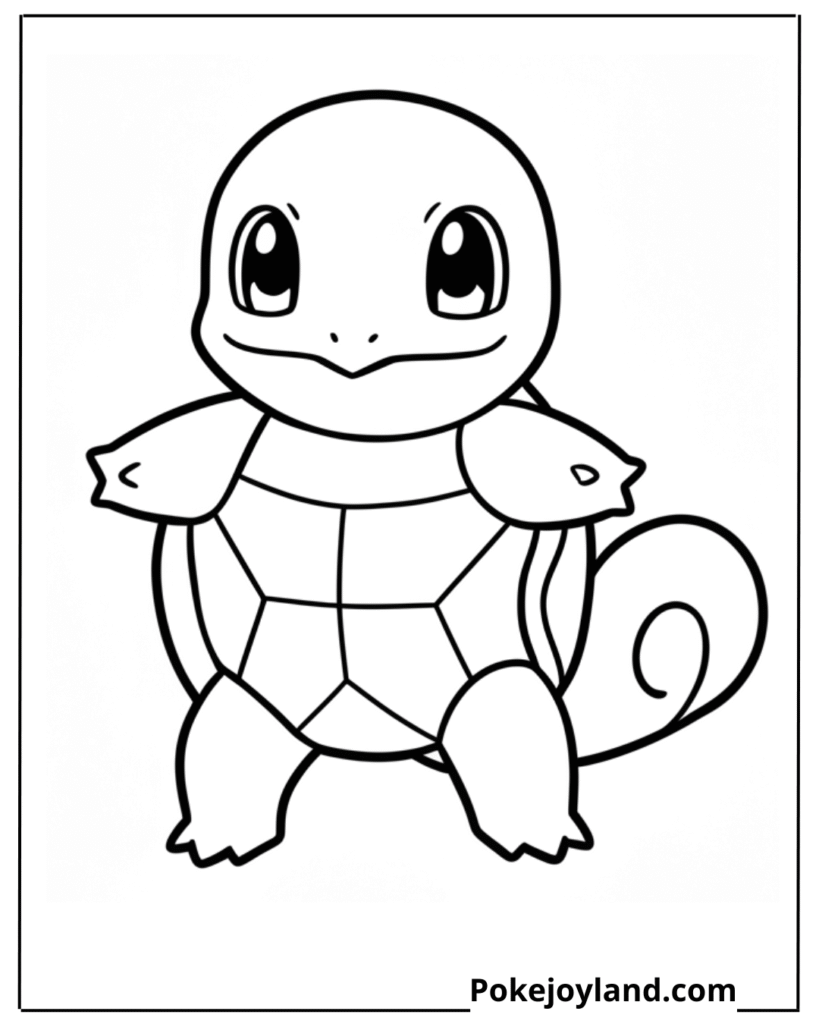 Kawaii Squirtle Coloring Page