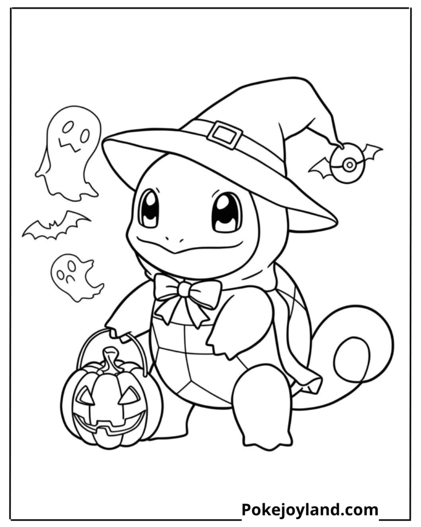 Halloween Squirtle coloring Page