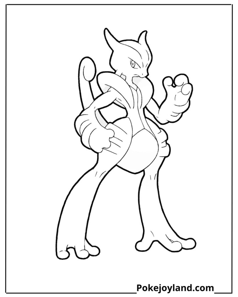 Shadow mewtwo coloring page
