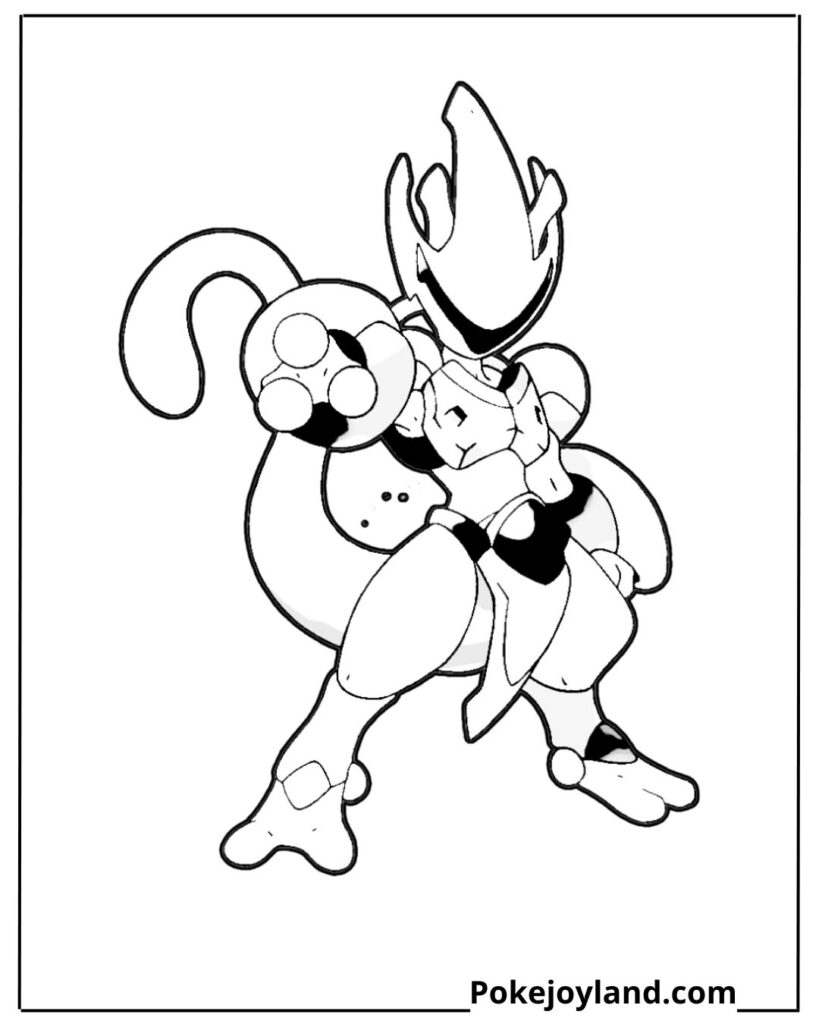 Armored mewtwo coloring page
