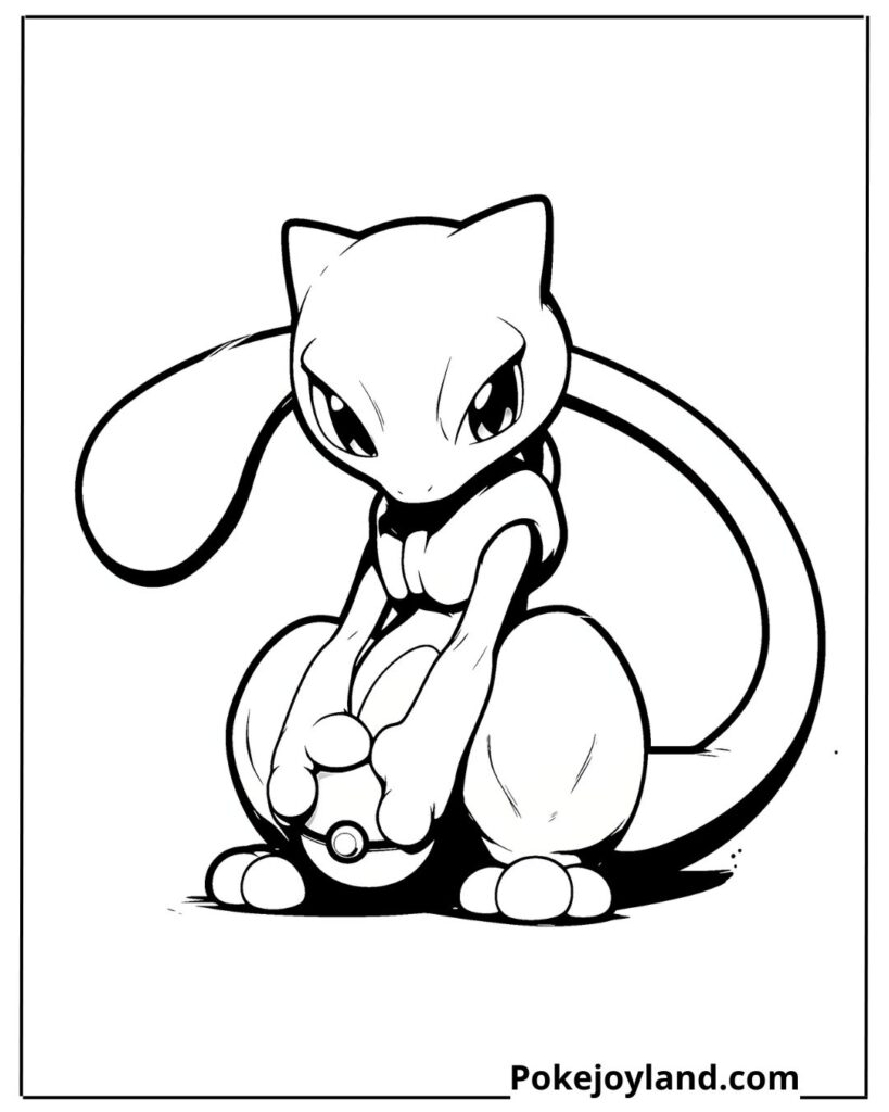 Baby mewtwo coloring page
