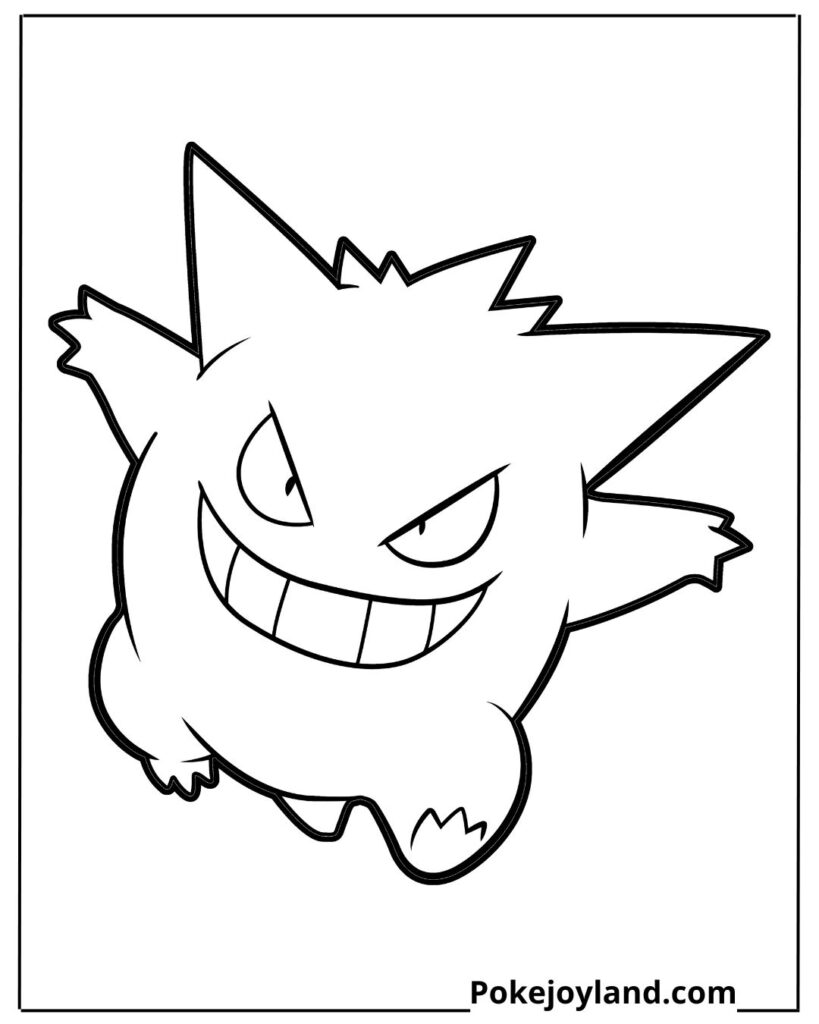 Gengar Coloring Page