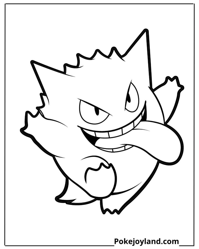 Funny Gengar Coloring Page