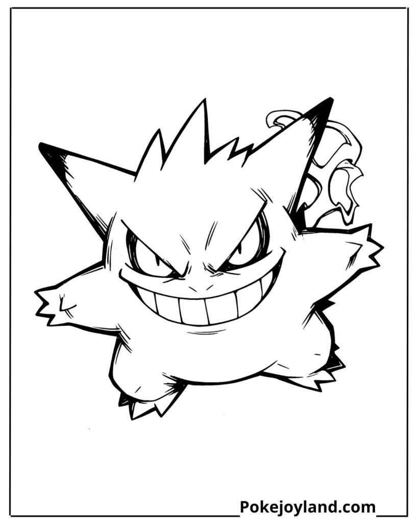 Scary Gengar Coloring Page