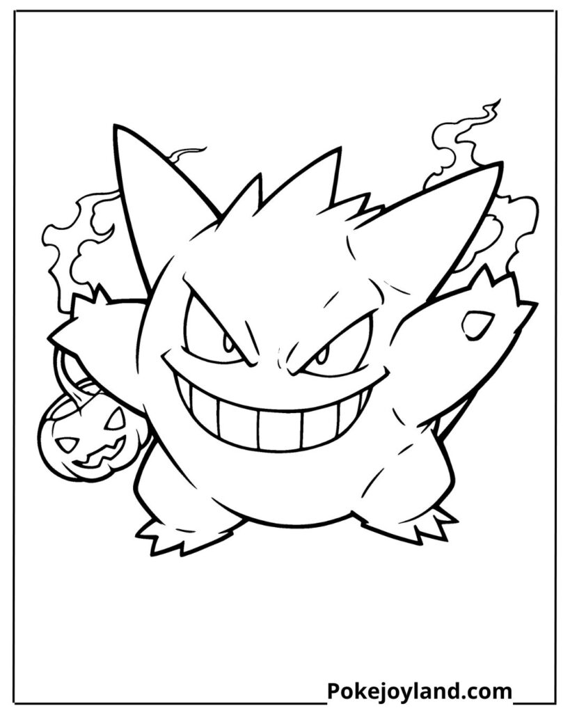 Halloween Gengar Coloring Page