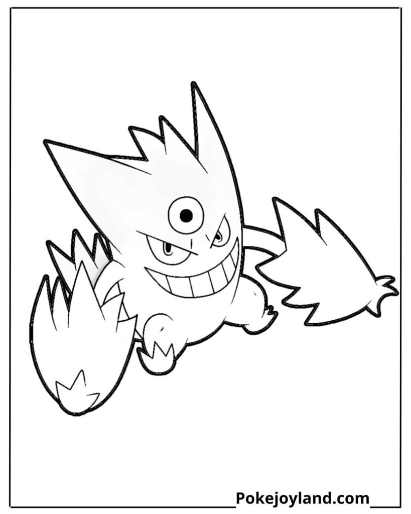 Mega Gengar Coloring Page