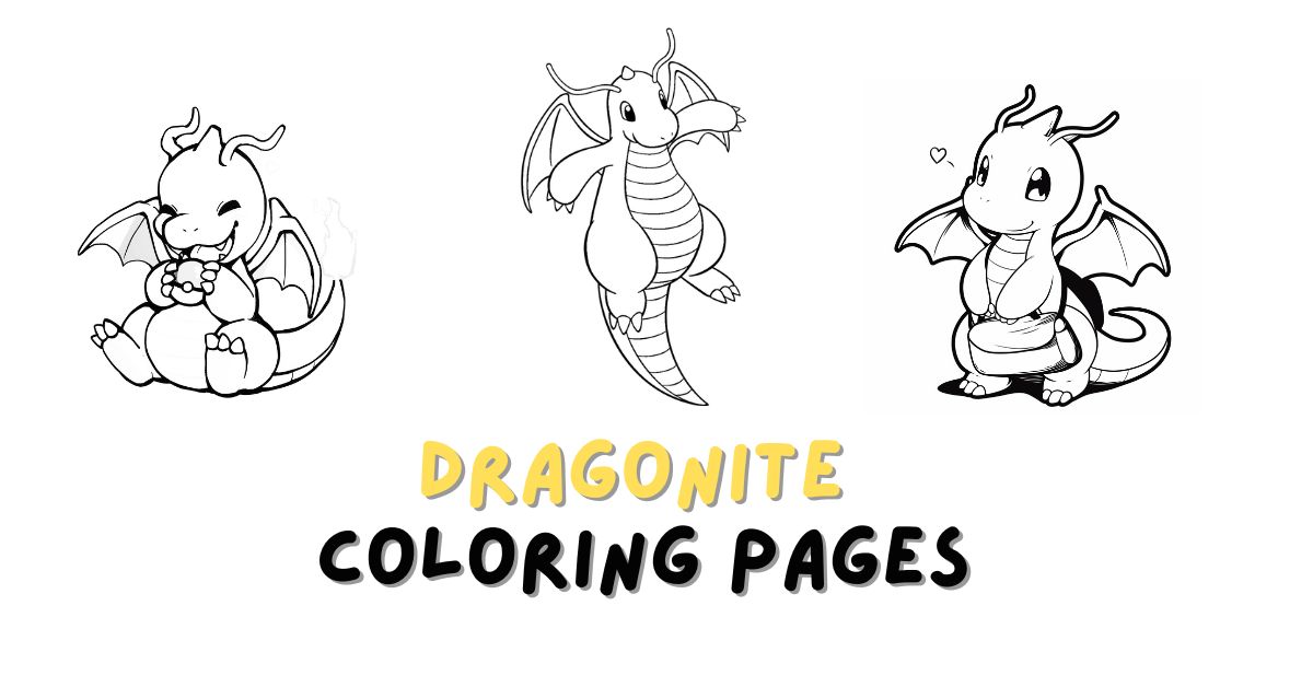 Dragonite Coloring Pages: Free PDF Printables