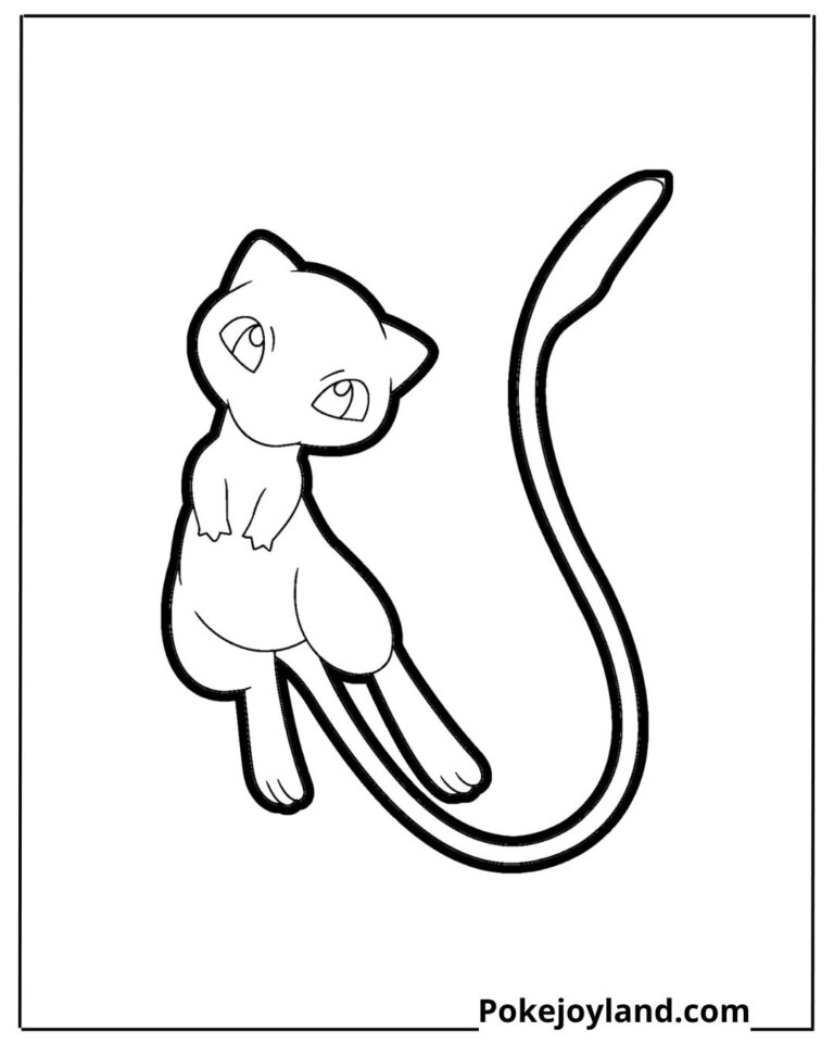 Mew Coloring Pages Free PDF Printables PokeJoyLand