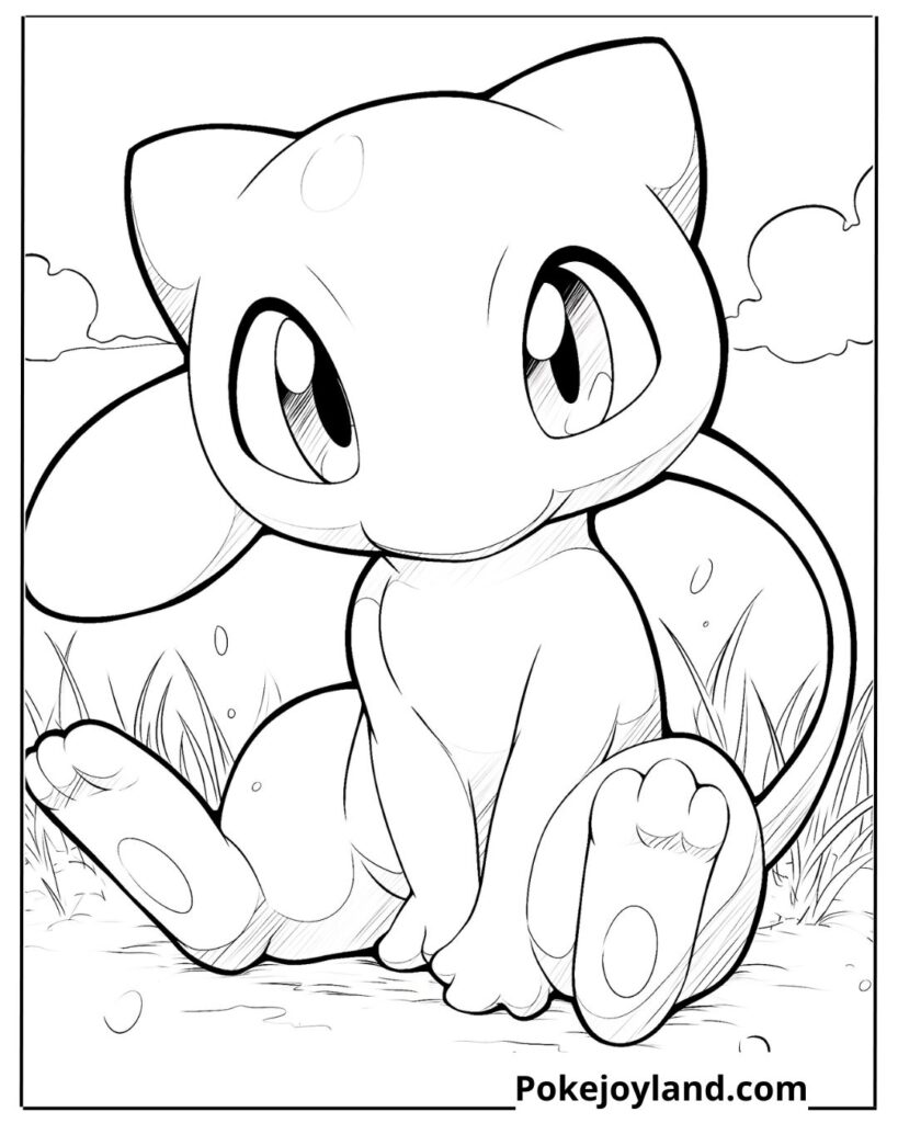 Cute Mew Coloring Page