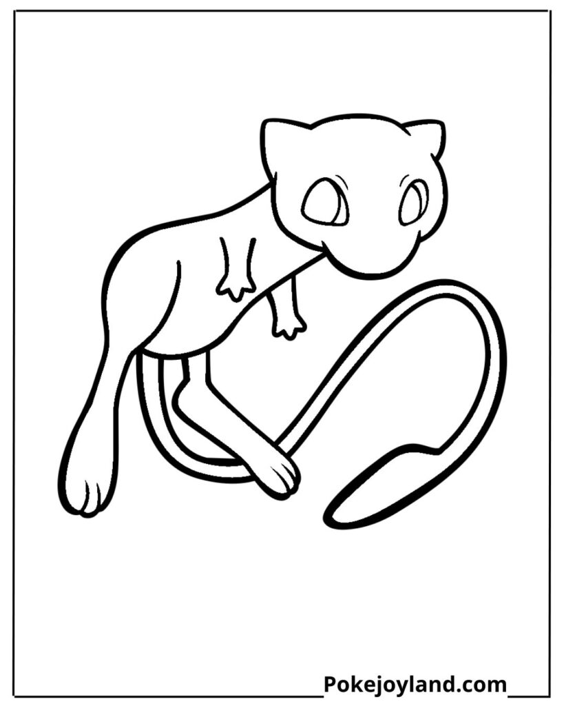 Easy Mew Coloring Page