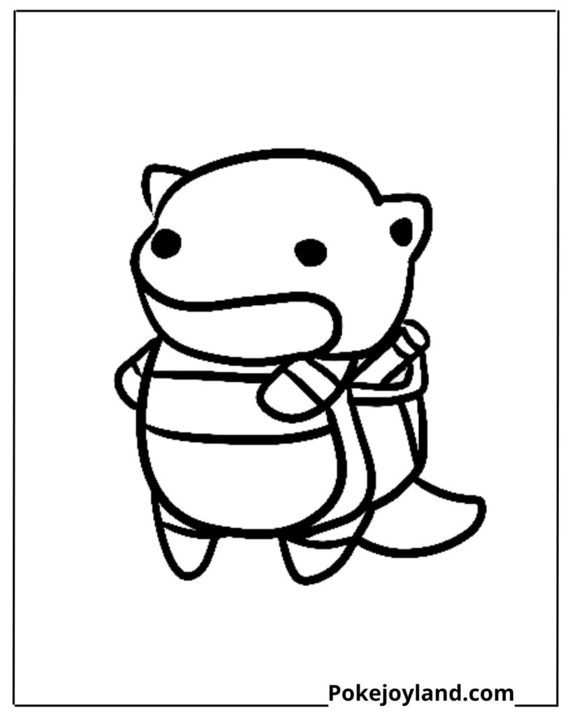 Chibi Blastoise Coloring Page