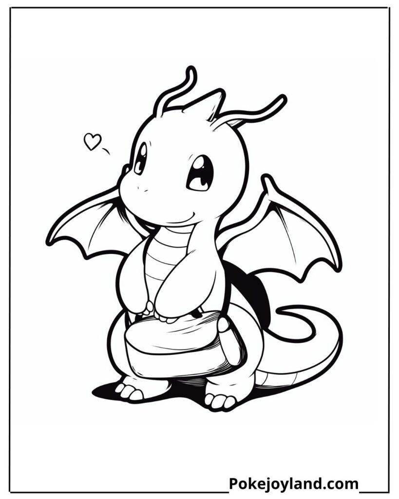 Charming Dragonite Coloring Page