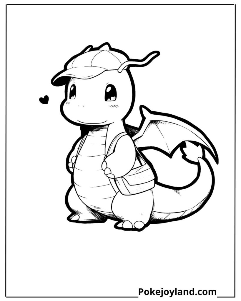 Cute Dragonite Coloring Page